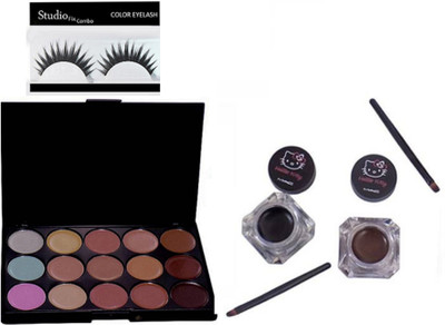 

Studio Fix Combo Eyelashes,15 Shade Concealer Palette Of ,Gel Eyeliner(Set of 4)