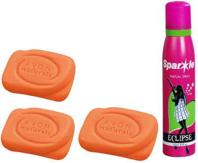 

Avon Anew three Natural Papaya Bar Soap (100g) With one sparkle perfume spray 150 ml(Set of 4)