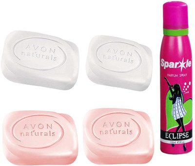 

Avon Anew two Naturals Nourishing Soap Restage 100g & two Naturals Fairness Bar Soap (100 g) With one sparkle perfume spray 150 ml(Set of 5)