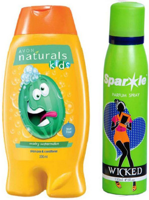 

Avon Anew Naturals Kids Wacky Watermelon (200 ml) With one sparkle perfume spray 150 ml(Set of 2)