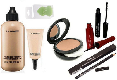 

Studio fix combo Sponge puff & Face Powder Compact & Pencil Crayon Khol Kajal & Liquid Last Liner & haute & Naughty Mascara & Face & Body Foundation & Select Cover Up Concealer(Set of 7)