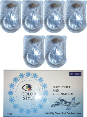 

Color Style Clear Contact Lens Monthly (-8.00)Power With Case & Solution. Monthly Contact Lens(-8, Clear, Pack of 3)
