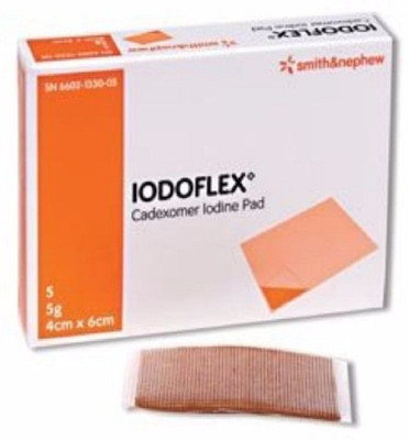 

Smith & Nephew Iodoflex cadexomer iodine PAD 5 Gram Pads Crepe Bandage