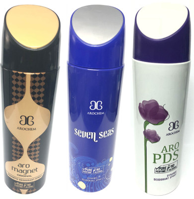 

Arochem Magnet ,Seven Seas & Pds Deodorant Spray - For Men & Women(600 ml, Pack of 3)