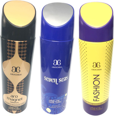 

Arochem Magnet ,Seven Seas & Fashion Deodorant Spray - For Men & Women(600 ml, Pack of 3)