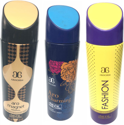 

Arochem Magnet , Charming & Fashion Deodorant Spray - For Men & Women(600 ml, Pack of 3)