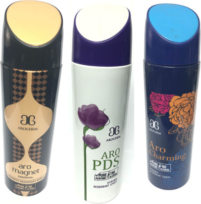 

Arochem Magnet ,Pds & Charming Deodorant Spray - For Men & Women(600 ml, Pack of 3)