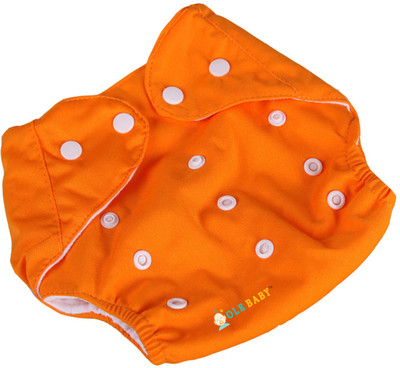 OLE BABY Cloth Diaper REUSABLE Nappy Adjustable WaterProof Orange