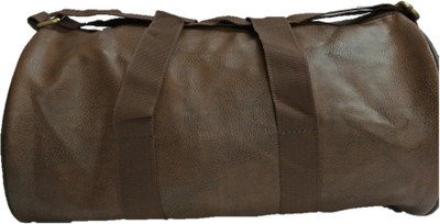 

DIE ZELLE Flaux Leather Sports Duffle Bag Gym Bag (Brown) Gym Bag(Brown)