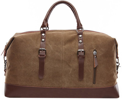 

Di Grazia Oxford Canvas Travel Tote, Overnight Shoulder Luggage Bag, Cabin Luggage Travel Duffel Bag(Brown)