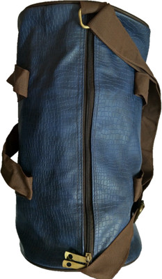 

DIE ZELLE Flaux Leather Sports Duffle Bag Gym Bag (Blue) Gym Bag(Blue)