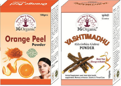 

3G Organic Orange Peel Mulethi Organic Anti Acne and Face Glow Face Pack(200 g)