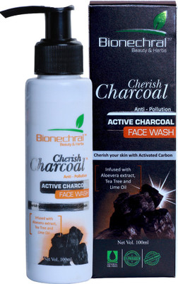 

Bionechral Cherish Charcoal Anti Pollution Sulphate Free Charcoal Face Wash 100ML - Infused with Activated Carbon, Aloevera Extract, Tea Tree and Lime Oil - No Mineral Oils, No Parabens Face Wash(100 ml)