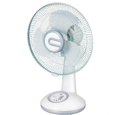 

care 4 12" RECHARGEABLE PORTABLE TABLE FAN WITH LED LIGHTS 3 Blade Table Fan(WHITE, Pack of 1)