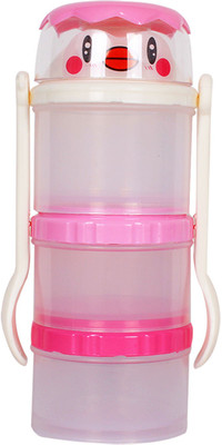 

Ole Baby Penguin 4 Chamber Formula Milk Powder Dispenser & Snacks Portable and Convenient BPA Free With Fork and Spoon Pink - Food Grade Plastic(Baby Pink)