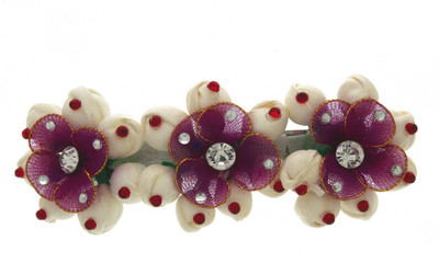Anuradha Art Jewellery Designer Back Pin Back Pin(Pink, White)