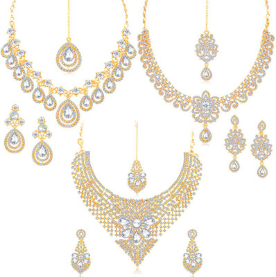 Sukkhi Alloy Gold-plated Gold Jewellery Set(Pack of 1)