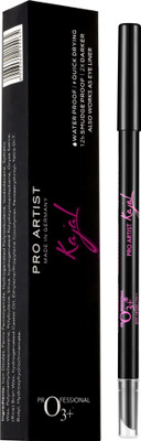 

O3+ Pro Artist Kajal – Waterproof Quick Drying 12h Smudge Proof 2X Darker Eyeliner - Made In Germany(BLACK, 1.2 g)