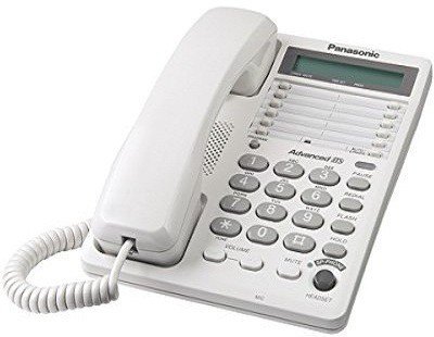 

Panasonic KX-TS108W Corded Phone with Clock, White Corded Landline Phone(White)