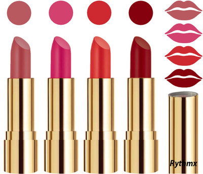 

Rythmx Professional Timeless 4 Colors Collection Velvet Touch Matte Lipstick Long Stay on Lips(Dark Nude, Magenta, Orange, Reddish Maroon, 16 g)