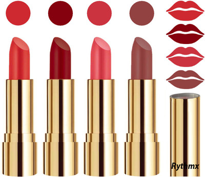 

Rythmx Professional Timeless 4 Colors Collection Velvet Touch Matte Lipstick Long Stay on Lips(Orange, Reddish Maroon, Carrot Red, Brown Nude, 16 g)