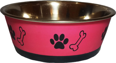 

Petshop7 Petshop7 Stylish - Regular Anti Skid Dog Food Bowl/Dog Bowl/250 ML (Xtra Small - Suitable for Puppies) Round Stainless Steel, Polyresin Pet Bowl(250 ml Pink)