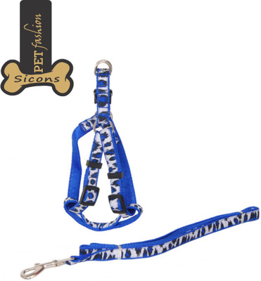

Sicons Dog Harness & Leash(, Blue & White