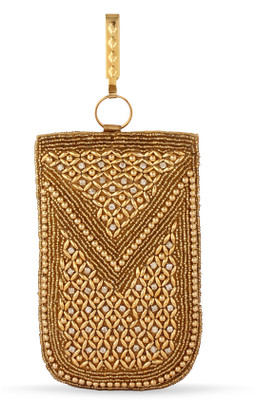 

LadyBugBag Fashionable Beaded Designer Waist Clip Mobile Pouch-LBB10366 Mobile Pouch(Gold)