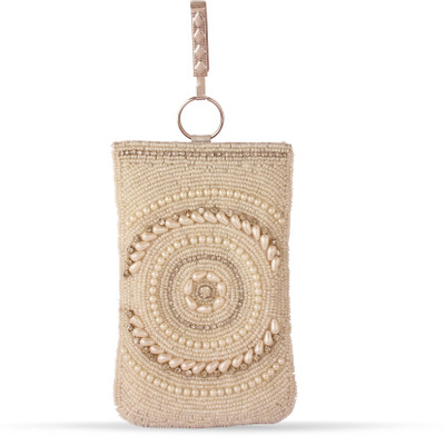 

LadyBugBag Fancy Beaded Wedding Waist Clip Mobile Pouch-LBB10365 Mobile Pouch(White)