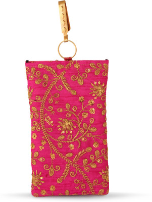 

LadyBugBag Fancy Embroidery Designer Pick Waist Clip Mobile Pouch-LBB10360 Mobile Pouch(Pink)