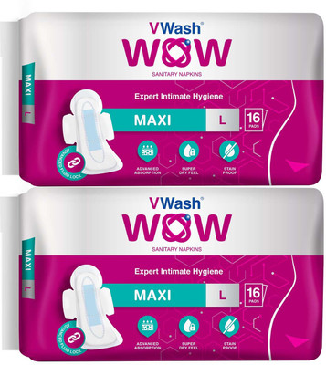 

V Wash Wow Maxi Sanitary Pad(Pack of 32)
