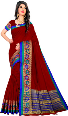 The Fashion Outlets Woven, Paisley Kanjivaram Cotton, Art Silk Saree(Multicolor) Flipkart