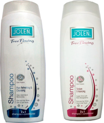 

Jolen PURE REFRESHING & CLEANSING 2 IN 1 SHAMPOO WITH CONDITIONER 350 GM +TEXTURE ENHANCING 2 IN 1 SHAMPOO WITH CONDITIONER 350GM(350 ml)