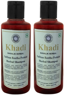 KHADI Saffron Reetha Protein Shampoo Pack of 2(420 ml)