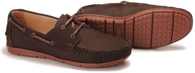 

Drish XL Leather Boat shoes (Dark Brown) Boat Shoes For Men(Brown