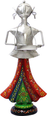 

EMGEE INC Decorative Showpiece - 33 cm(Iron, Silver, Multicolor)