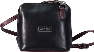 

LAVICEA Women Black Genuine Leather Sling Bag