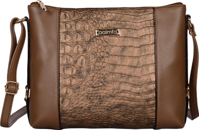

aaimfa Women Casual Tan PU Sling Bag