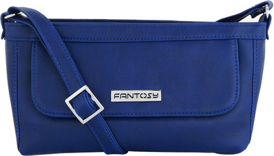 

Fantosy Women Casual Blue Leatherette Sling Bag
