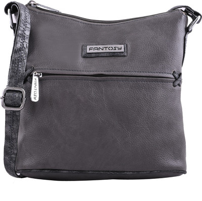 

Fantosy Women Casual Grey Leatherette Sling Bag