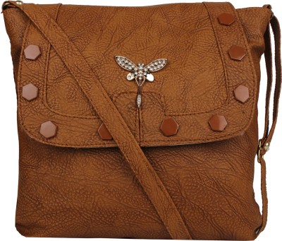 

franklee Women Tan Leatherette Sling Bag