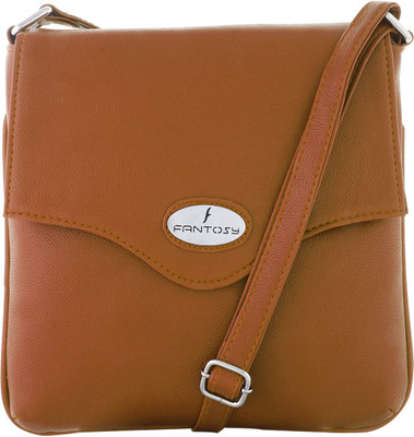 

Fantosy Women Casual Tan Leatherette Sling Bag
