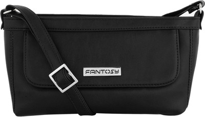 

Fantosy Women Casual Black Leatherette Sling Bag