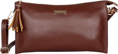 

aaimfa Women Casual Brown PU Sling Bag