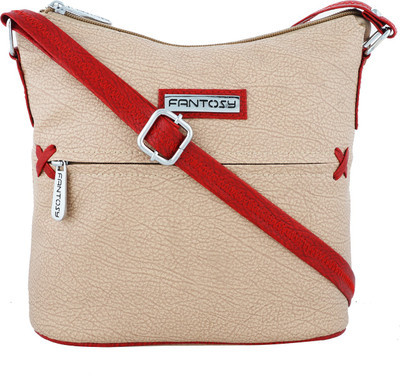 

Fantosy Women Casual Beige PU Sling Bag