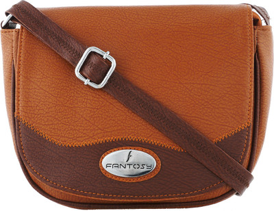 

Fantosy Women Casual Tan PU Sling Bag