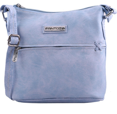 

Fantosy Women Casual Blue Leatherette Sling Bag