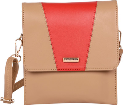 

aaimfa Women Casual Beige PU Sling Bag