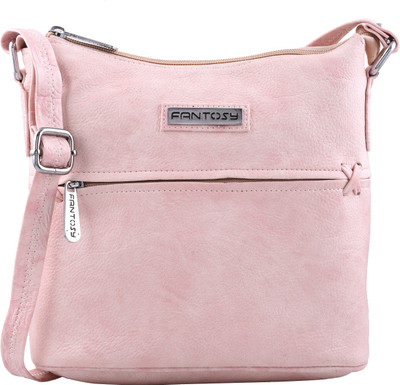 

Fantosy Women Casual Pink Leatherette Sling Bag