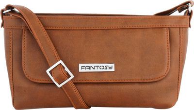 

Fantosy Women Casual Tan Leatherette Sling Bag